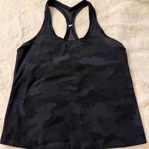 Lululemon Women’s Black Camouflage Racerback Tank Top Size 10